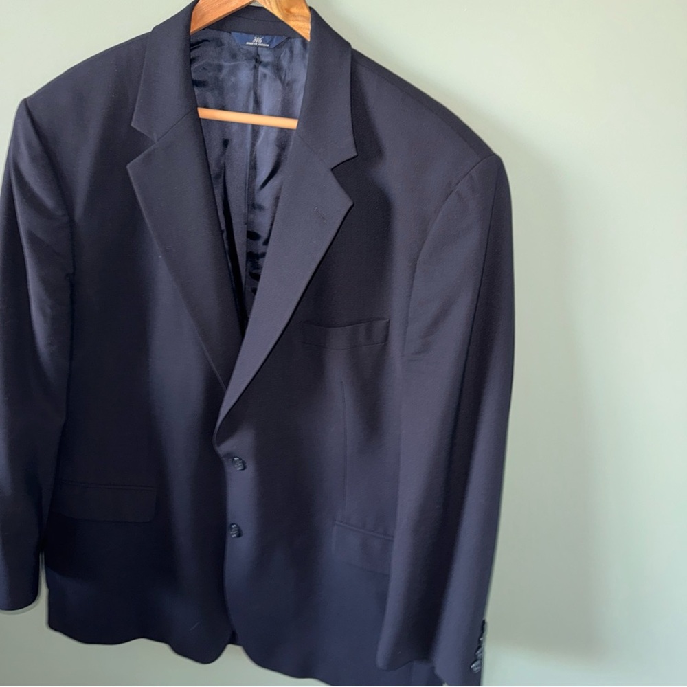 Brooks Brothers 346 Stretch Wool Blazer Jacket Men 46R Modern Business Navy Blue - Picture 2 of 13